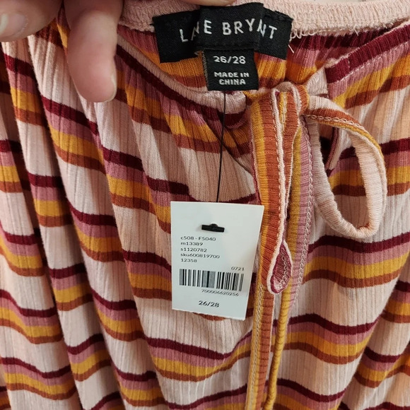 NWT Lane Bryant Striped Square Tie Neck Top in Size 26/28 - Picture 11 of 12